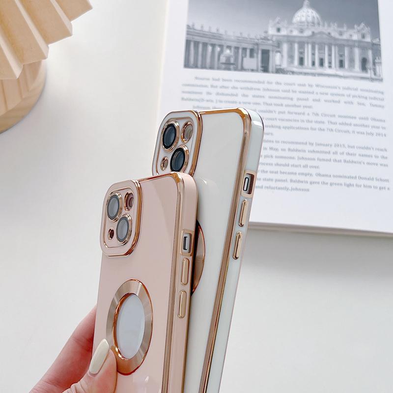 Luxury Phone Cover Colorful CD Lens Protector Hollow Soft Tpu Electroplated Phone Case for Iphone 14 Plus 13 15