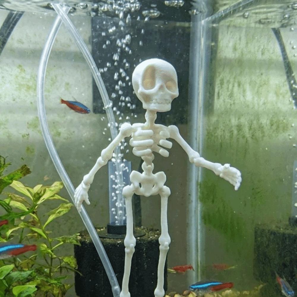 Plastic Dancing Skeleton Aquarium Ornament Movable Oxygen Skeleton Aquariums Enthusiasts