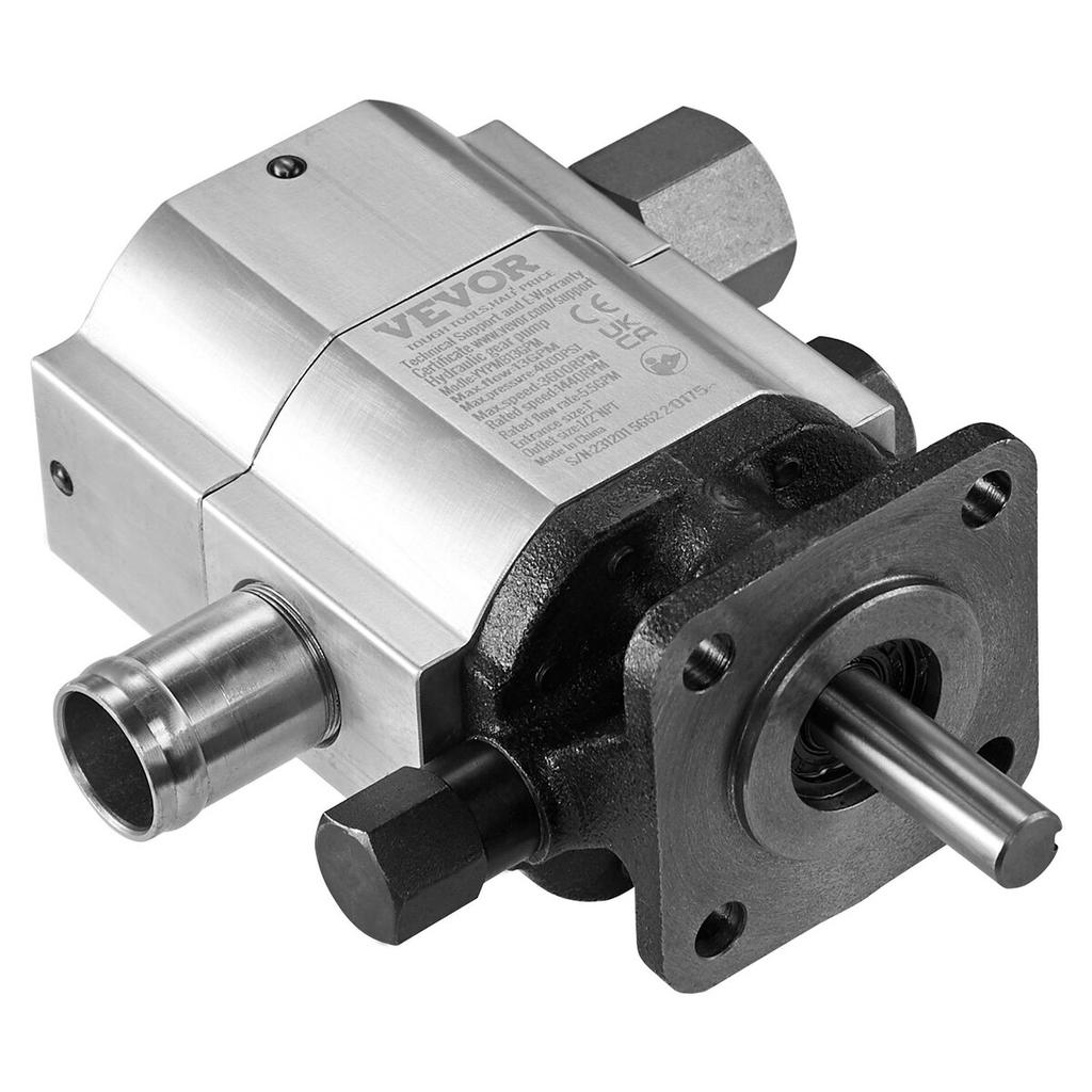 Hydraulic Log Splitter Pump, 13GPM, 2 Stage 3000PSI Wood Log Splitter Pump, 1'' Inlet 1/2'' NPT Outlet 3600 RPM Aluminum Hydraulic Gear Pump, for