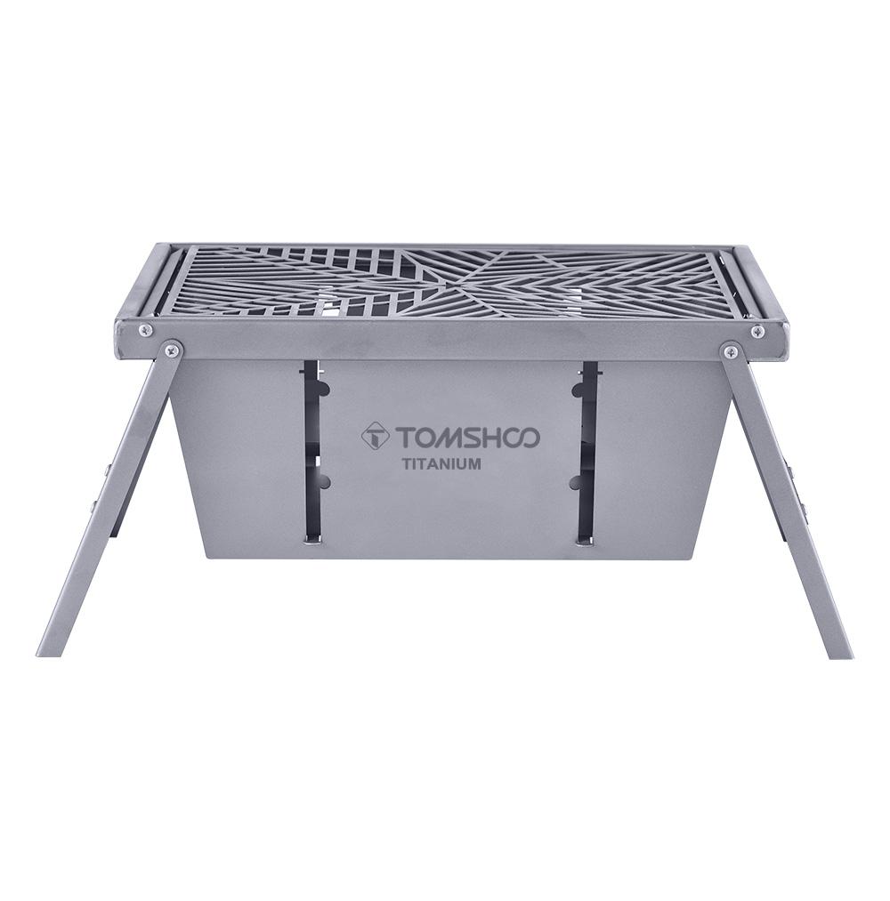 Мини-гриль, складная дровяная печь для барбекю, портативная, из чистого титана, толстая, антикоррозийная и ветрозащитная