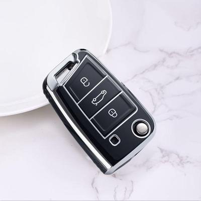 Автомобильный чехол для ключей из ТПУ для VW Volkswagen Golf 7 MK7 Tiguan MK2 T-roc T-cross Skoda Octavia Kodiaq Karoq Seat Ateca Leon Fob