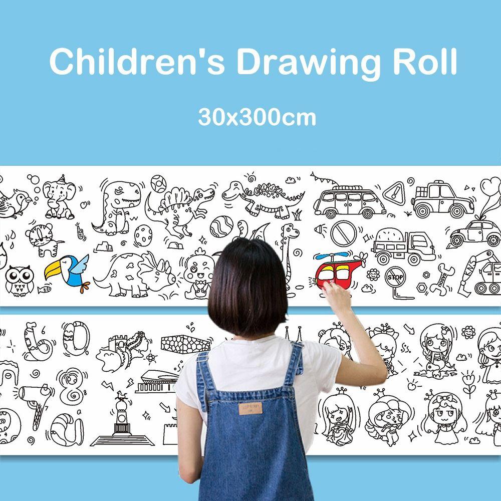Little Artist DIY Toys Color Filling Paper Blank Coloring Children's Drawing Roll Watercolor Paper