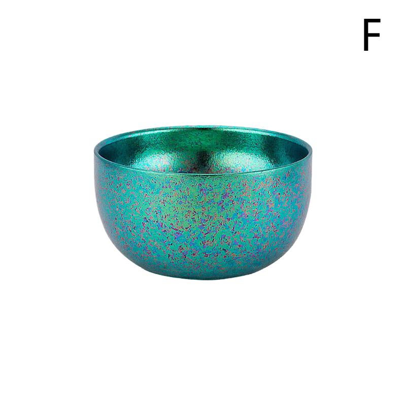 Титановая чашка Чистый титановый чайный набор для кемпинга на открытом воздухе Портативный чайный набор Портативный для хранения дома Двухслойная антиожоговая чайная чаша