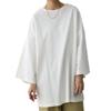 Women's 2024 Spring/Summer Solid Color Crew Neck Slit Long Sleeve Loose Top