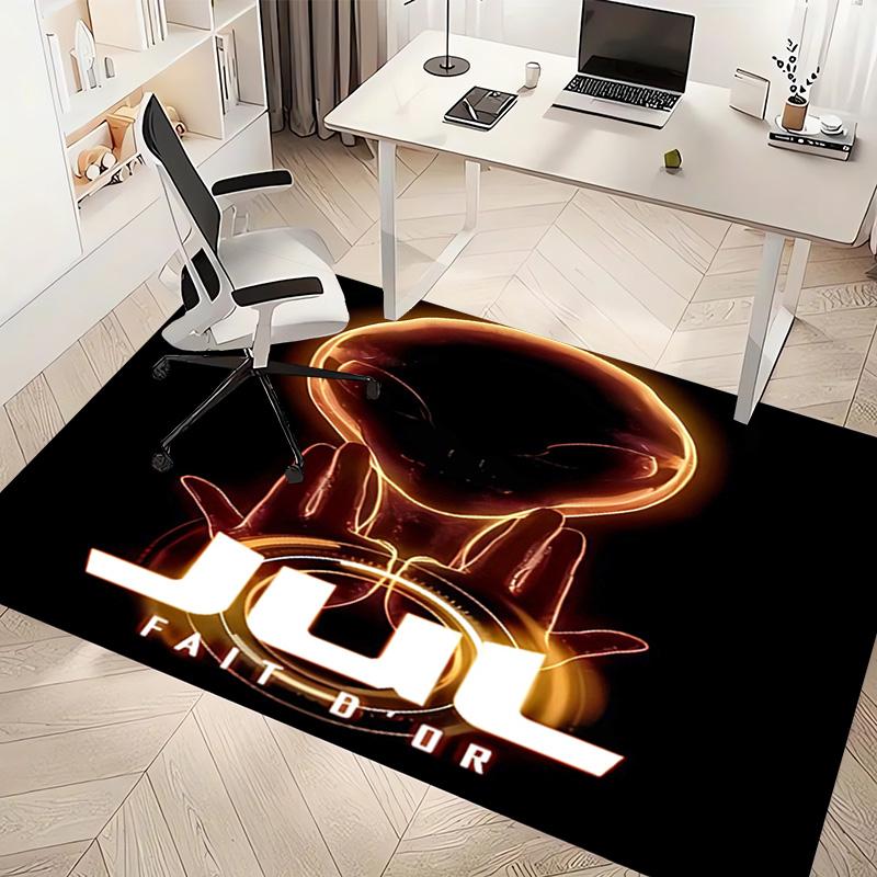 1pc Jul Fait d'or Print Area Rug - Soft, Washable Non-Slip Indoor Mat, Living Room, Home Office Decorative Rug,Office Decorative