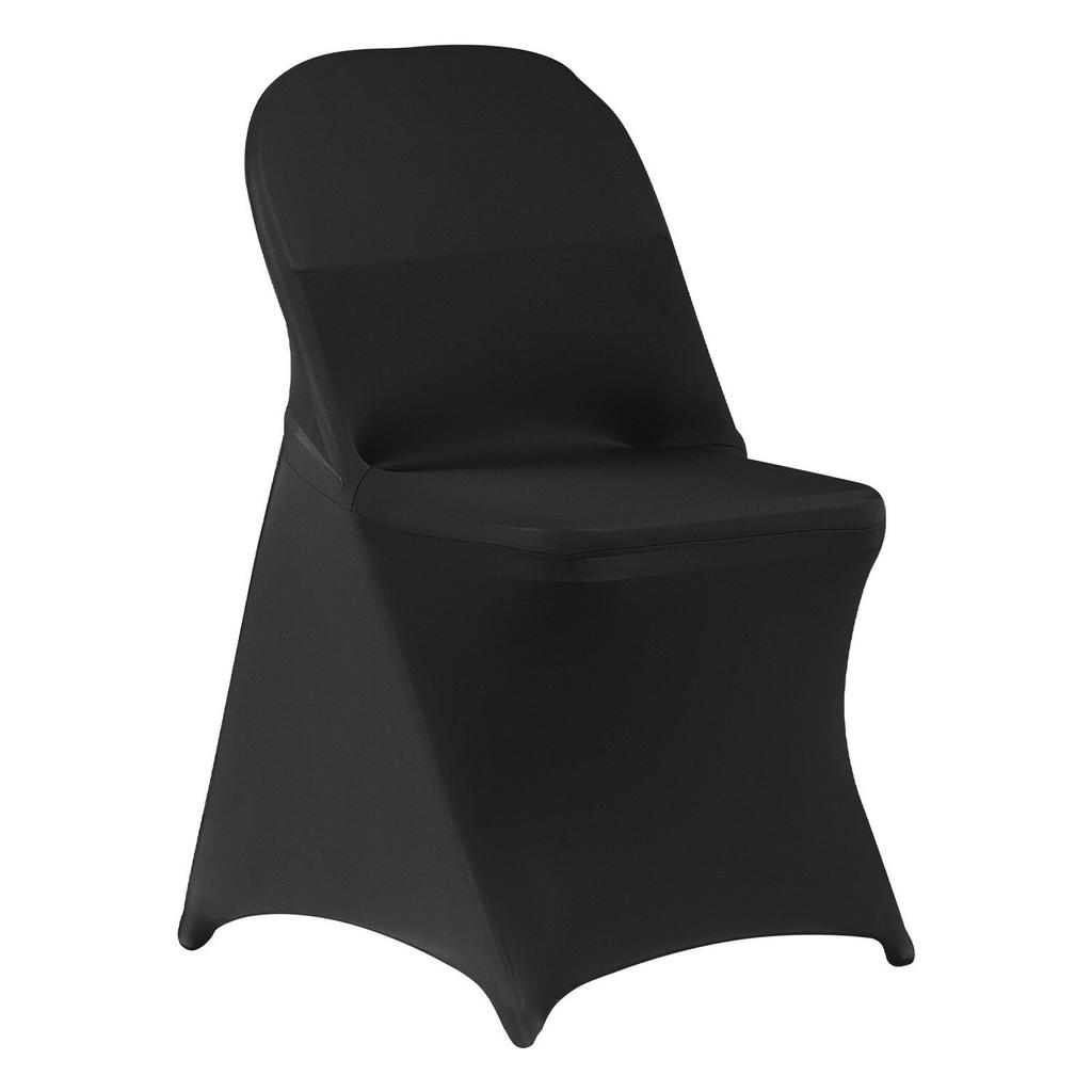 150 Pcs Black Chair Covers, Polyester Spandex Chair Cover, Stretch Slipcovers for Wedding Party Dining Banquet Flat-Front Chair Covers, Fits Chair