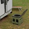 Portable Folding Toilet for Camping, Travel & Emergency Use - Odor-Resistant, Durable PP Material, Compact Design with Lid