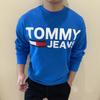 Tommy Hilfiger Свитшот с принтом букв FW24, с круглым вырезом, мужской, синий, 78J2606-400