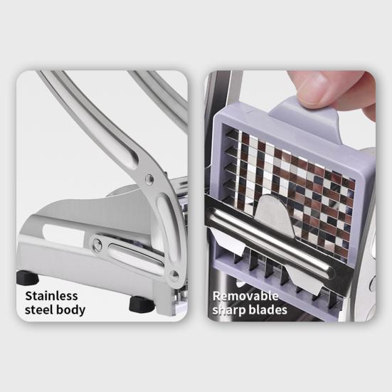 Картофелерезка из нержавеющей стали, резак для полосок картофеля, машина для резки картофеля фри с острым лезвием, измельчитель овощей для дома