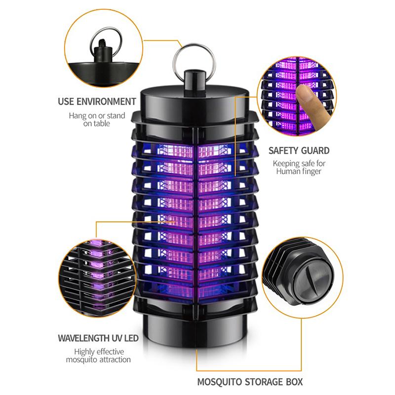 Dayoung Electric Fly Killer Light Indoor and Outdoor Mosquito Zapper ABS Insect Trap for Garden Patio Solid State