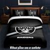 Las Vegas Raiders Design Bed Bedding Set 1 Duvet Cover + 2 Pillowcases Soft Breathable Household Bed Linens