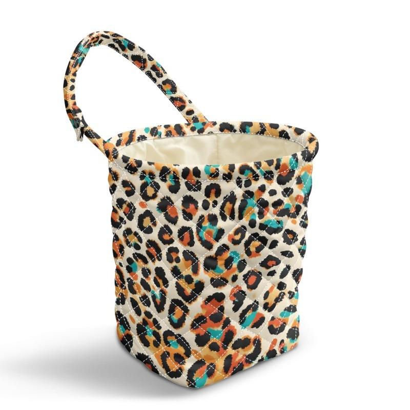 Car Trash Can Creative Multi-Functional Hanging Leopard Print Car Storage Bucket Umbrella Storage