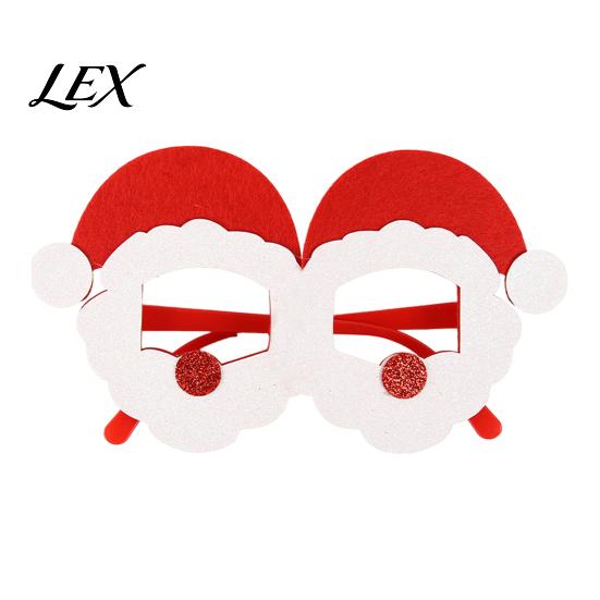 Funny Elk Snowman Snowflakes Spectacles Christmas Glasses Photo Booth Props, Felt Reindeer Santa Eyeglasses for Holiday Winter Party Favors