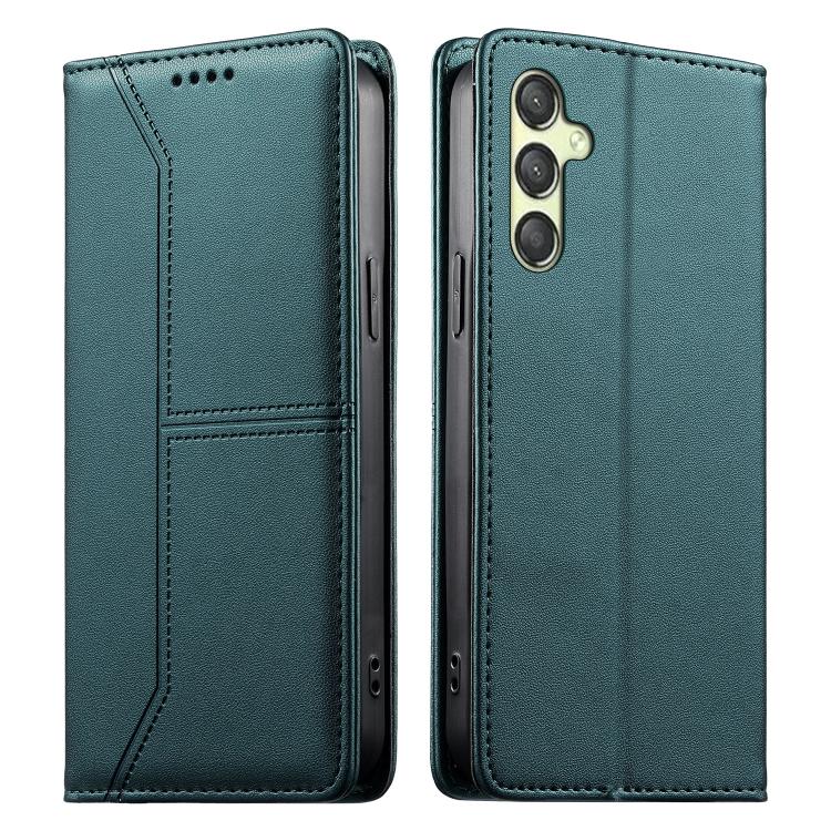 Stitched Line Magnetic RFID Vegan Leather Phone Case, Card Slots Wallet Shockproof Protective Flip Cover For Samsung Galaxy A06 / A07 4G / 5G