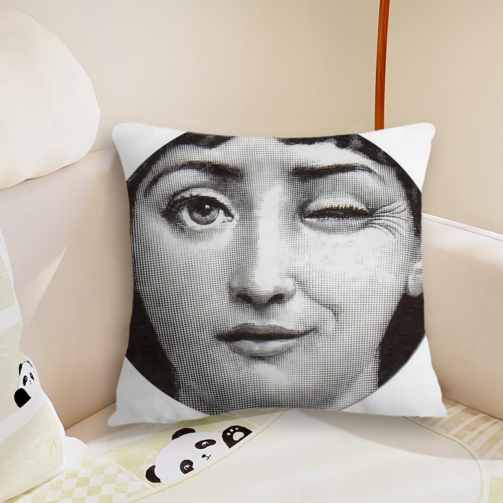 Funny woman face cushion cover Pillow Case Plush Fabric Soft Double Sided Print Sofa Cushion Cover Throw Pillow Covers