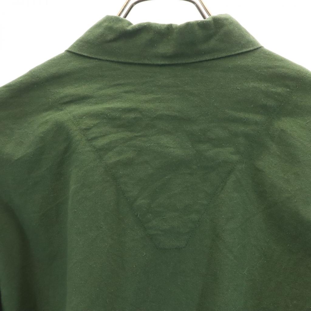 Euro Military vintage Long sleeve half button shirt khaki military Men's Used