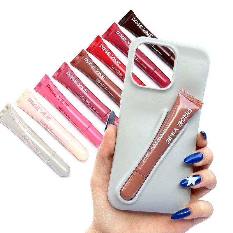 PAGE VINE Peptide Lip Gloss Plumping Oil Mirror Shine Hydrating Liquid Lip Gloss Long Lasting Moisturizing