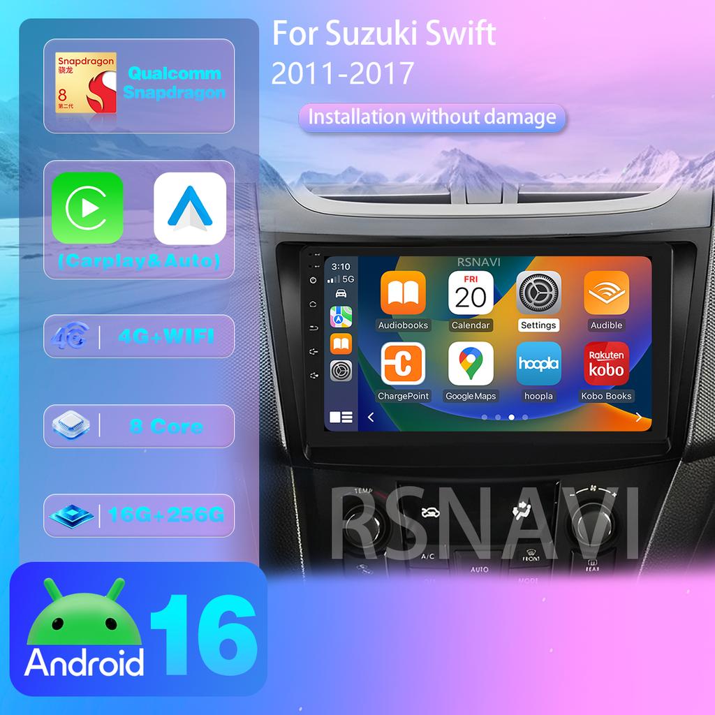 Android 16 pour Suzuki Swift 4 2011-2016 2017 Carplay Auto Radio de Voiture Multimédia GPS DSP Autoradio Stéréo Caméra 360° Snapdragon