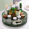 Transparent 360° Rotating Storage Tray Round Fruit Plate Desktop Small Items Jewelry Display Plate Turntable Organizer