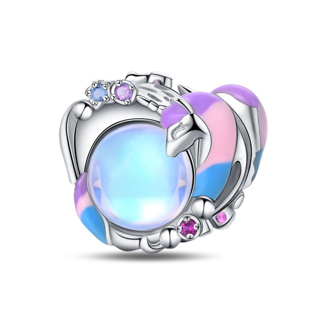 S925 серебро сказочный город серии замок мечты единорог DIY ювелирные изделия кулон бусы