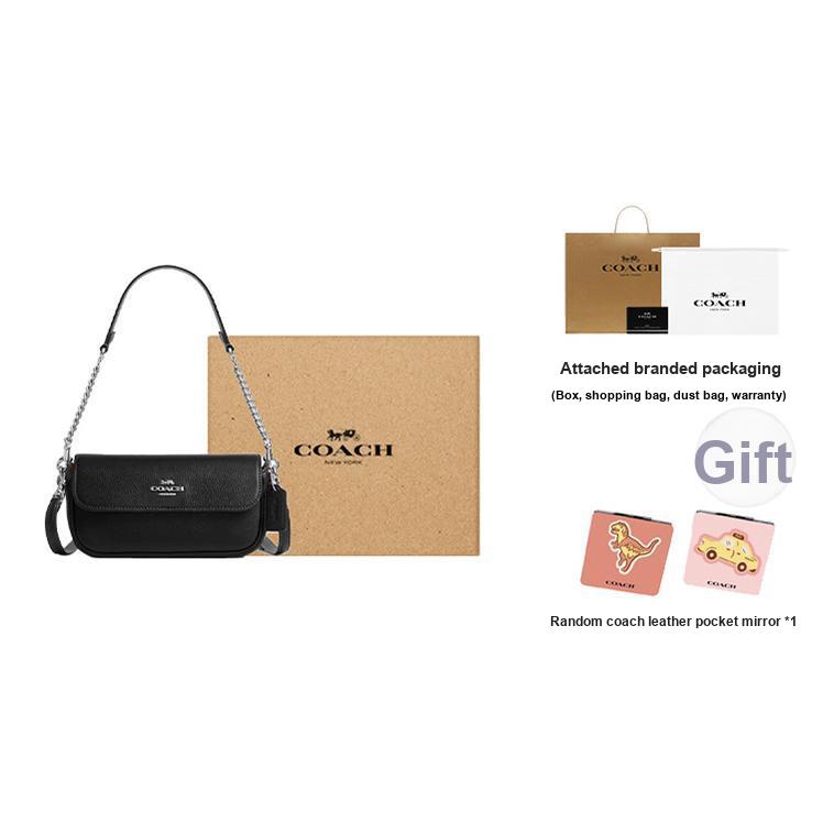 New COACH Hailey Cow Leather Crossbody Handbag, Shoulder Bag Trumpets Women's Black CAN72-SVBK