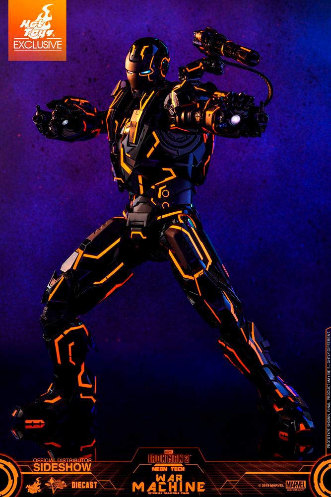 Hot Toys Diecast Iron Man 2 Scale Figure War Machine Neon Tech Orange Version 1/6