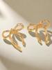 1 Pair Elegant Twisted Bow Knot Stud Earrings, Simple & Fashionable Everyday Accessory