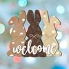 Wooden Easter Rabbit Hanging Signs Cartoon Easter Door Decor Creative Welcome Door Sign  Kids Gift