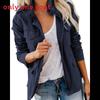 Streetwear Ladies Jacket With Cotton Blend Fabric And Multiple Pockets For Fall Spring Casual Wear