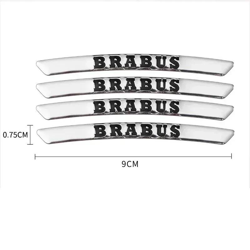 CQZ1 4pcs AMG Emblem Car Wheel Sticker Rims Cover Decal Accessories For Mercedes Benz Brabus Smart Maybach W204 GLC CLA W205 W203