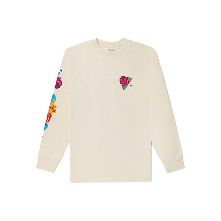 Vans Mn Anaheim Цветочный принт Круглый вырез Повседневная футболка с длинным рукавом унисекс Топы Off-White VN0A5FQB7VJ