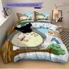 Totoro Friends Forest Print 3Pcs Bedding Setduvet Cover With 2 Bedropillowcase Home Birthday Gift