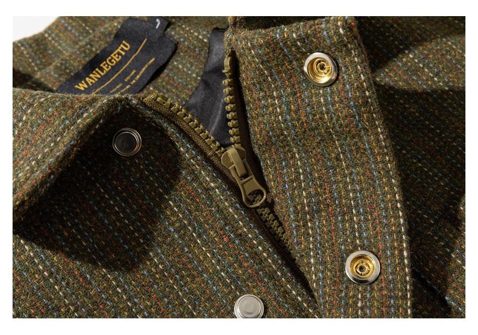 UNISEX WANLEGETU Japanese Retro Woolen Workwear Jacket J2209