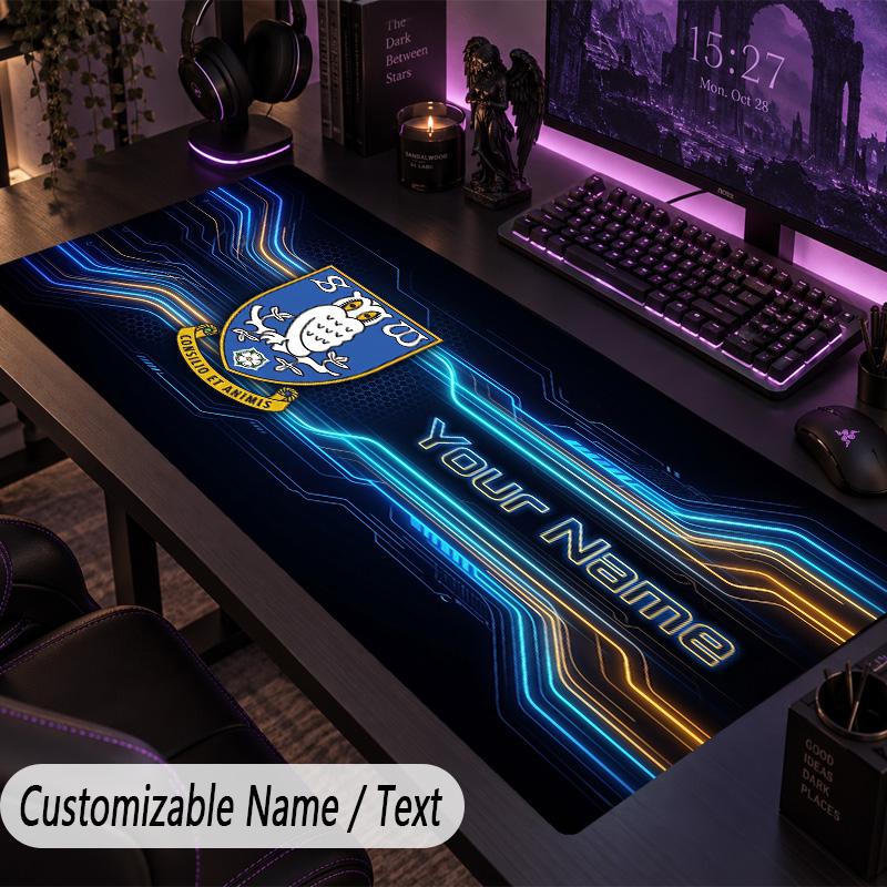 Large Mouse PadSheffield Wednesday FC Custom Name Text Personalized Desk Mat Non Slip Gaming Pad