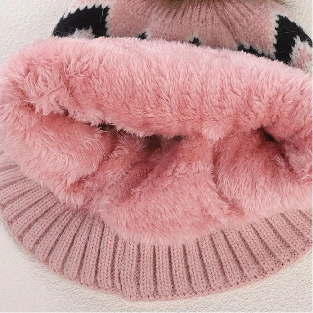 Thickened Beanies Hat Fleece Lined Warm Cap Warm Winter Hat  Women