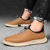 Male Comfortable Outdoor Hiking Shoe 2024 Elastic Band Mens Sneakers All-match Men Casual Shoes Genuine Leather Driving Shoes