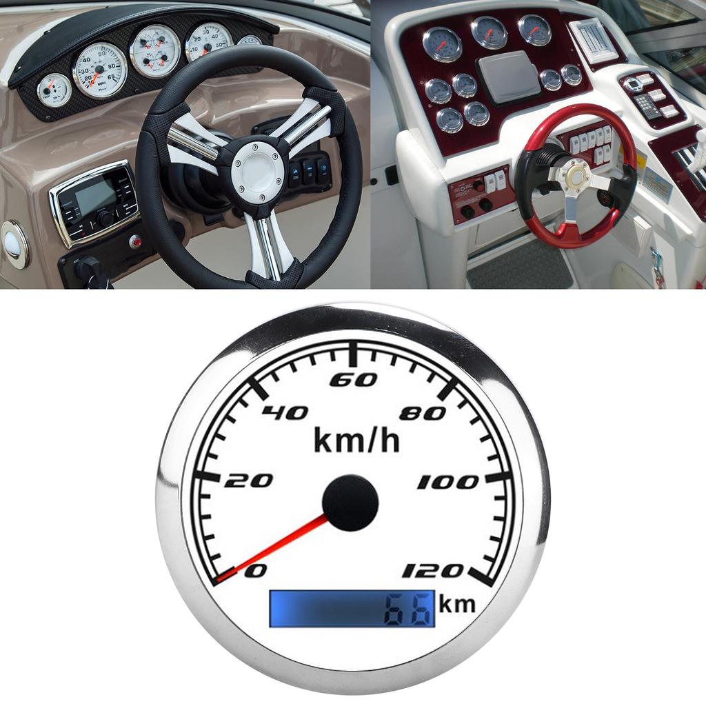 GPS Спидометр Стрелочный Одометр 0‑120КМ ЦельсийH 0‑ КМ IP67 9‑32В DC для Автомобиля Грузовика Лодок