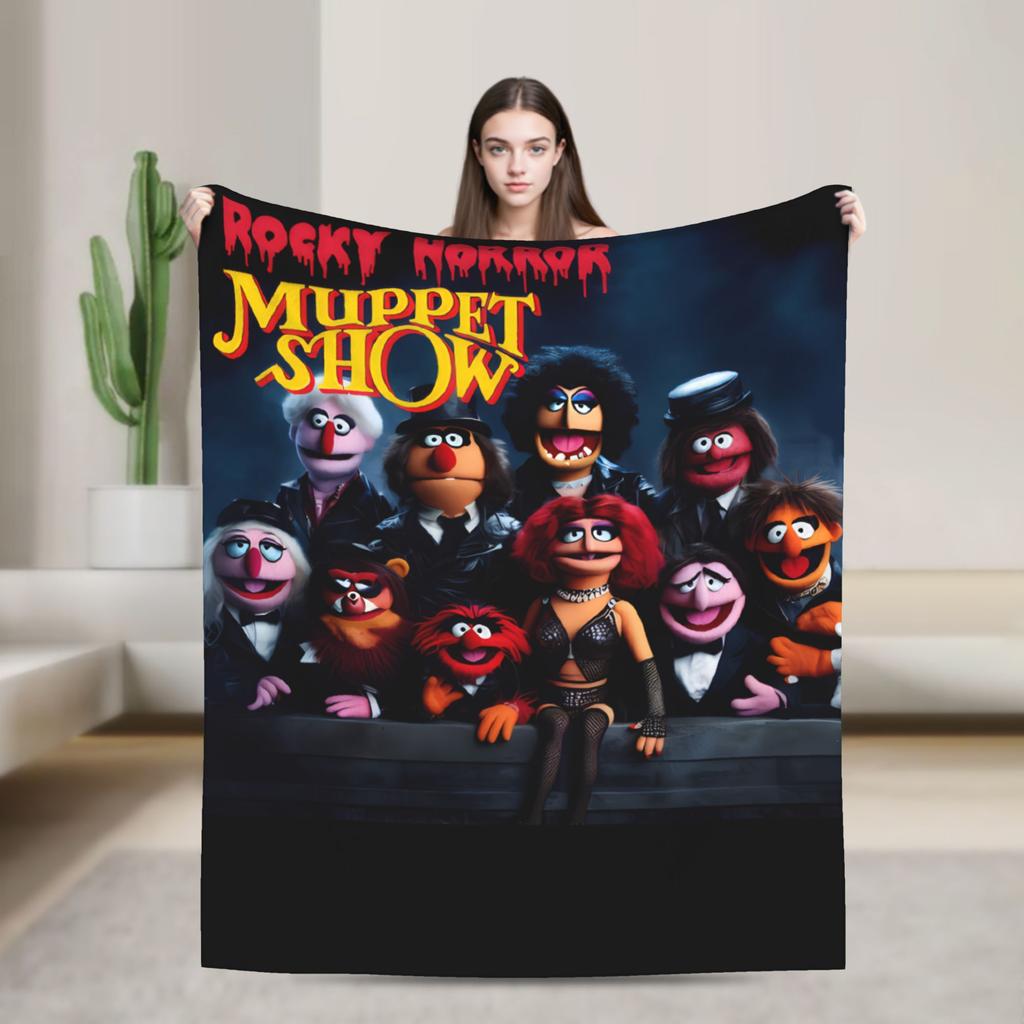 Ms Piggy Queen Vintage Muppet Show Blankets Coral Fleece Plush Super Warm Throw Blankets for Bedroom Sofa Bedspread
