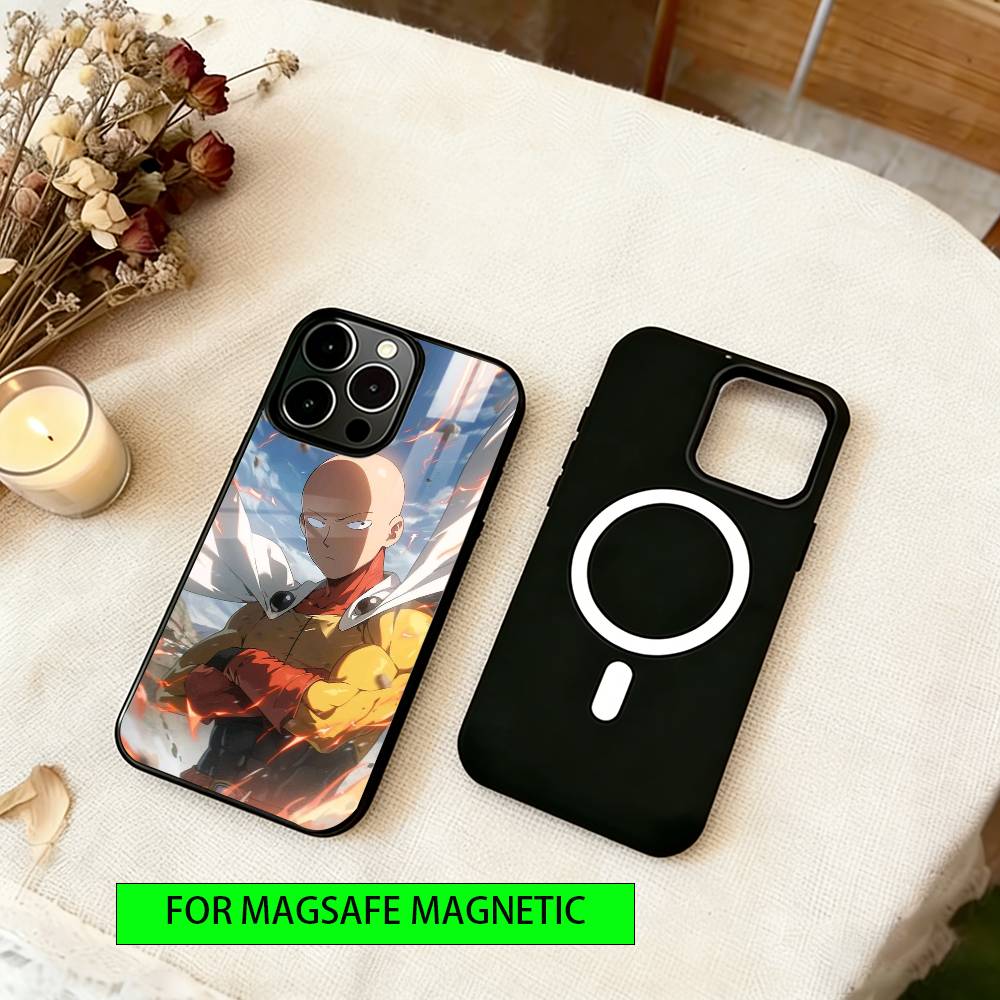 Чехол для телефона One-Punch Man Магнитный с Magsafe Беспроводная зарядка Для iPhone17,16,15,14,13,12,11 Plus,Pro