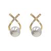 Fashion Gold Color Stud Earring Imitation Pearls Drop Earring Women Temperament Wedding Jewelry Gift
