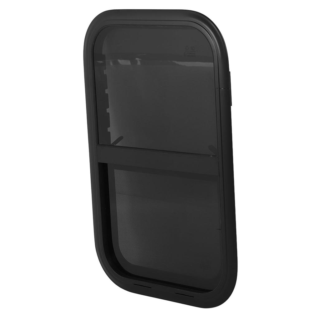 Раздвижное окно для автодома 700 X 450 мм Черный алюминиевый сплав Вертикальное стекло с подвижной сеткой от насекомых Для прицепа Для