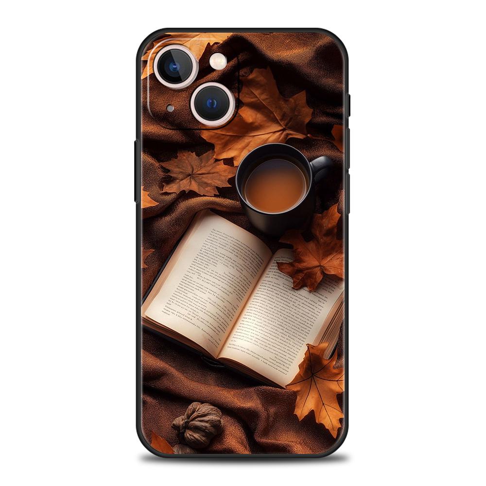 Чехол для телефона Cover для iPhone 17 16 15 14 13 12 Pro Max 11 Pro Max 17AIR Plus Ударопрочный Мягкий ТПУ Сумка Тыква Осенние Листья Кофе