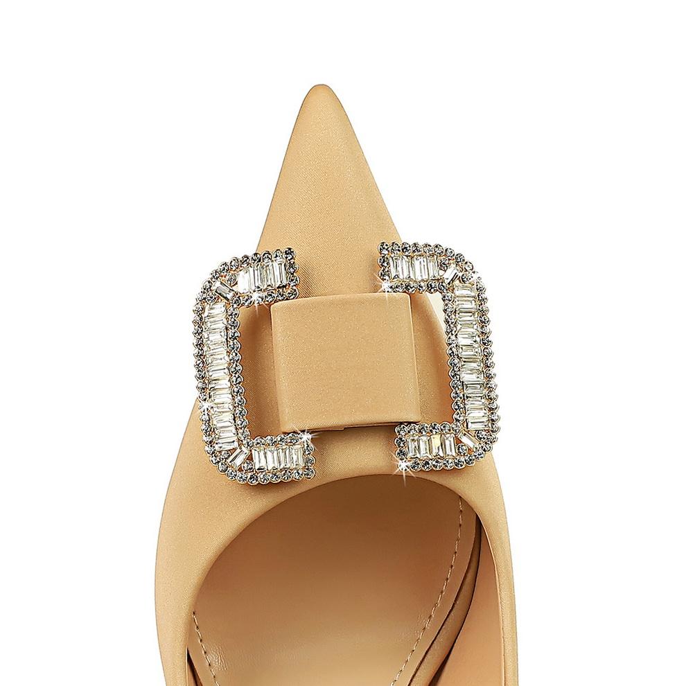 Модные женские туфли на высоком каблуке с острым носком и острым носом, туфли с водяными пуговицами и бриллиантами, модные женские туфли на высоком каблуке