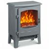 Electric Fireplace, Freestanding Electric Fire with Realistic Flame Effect, Log Burner, 1000W/ 2000W, Grey