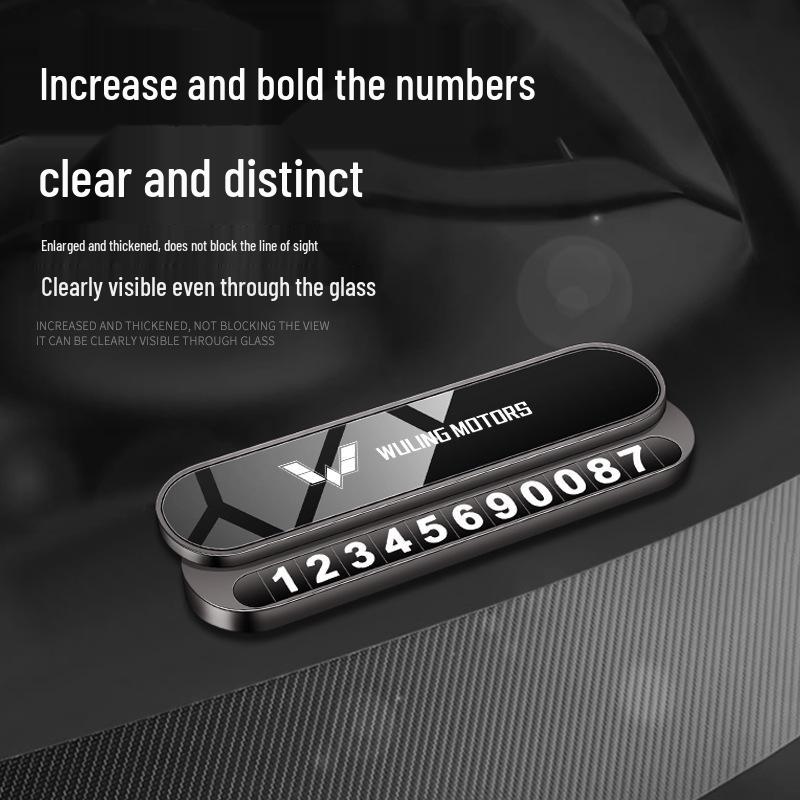 Temporary Parking Number Plate for Wuling Hongguang MINIEV, Bingo PLUS, Jie Kai, and Xing Chen.