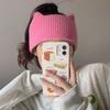 Windproof Solid Color Hairband Ear Warm Warm Hair Band Fashion Cat Ears Knitted Headband  Skiing