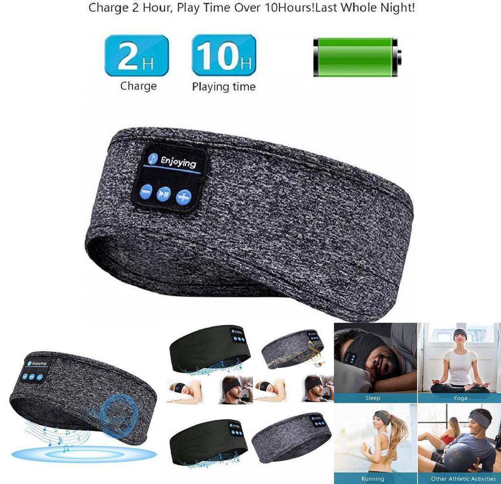 Высококачественная Bluetooth Музыкальная Маска для Сна Повязка на Голову Стереозвук Черный Серый Красный Синий