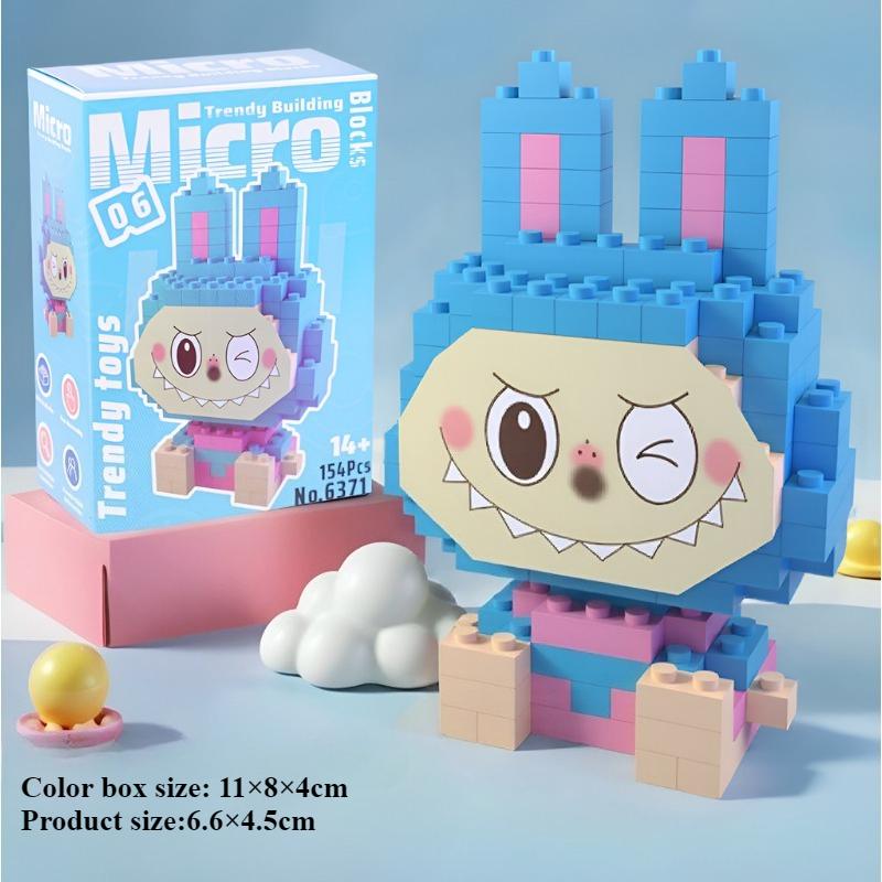 Лабубу мелкий строительный блок, совместимый со строительным блоком Lego, собранный строительный блок Лабубу, детская развивающая игрушка, украшение