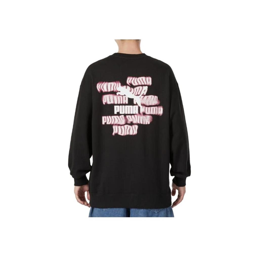 Puma Свитшот с круглым вырезом и логотипом, мужской, черный 624941-01