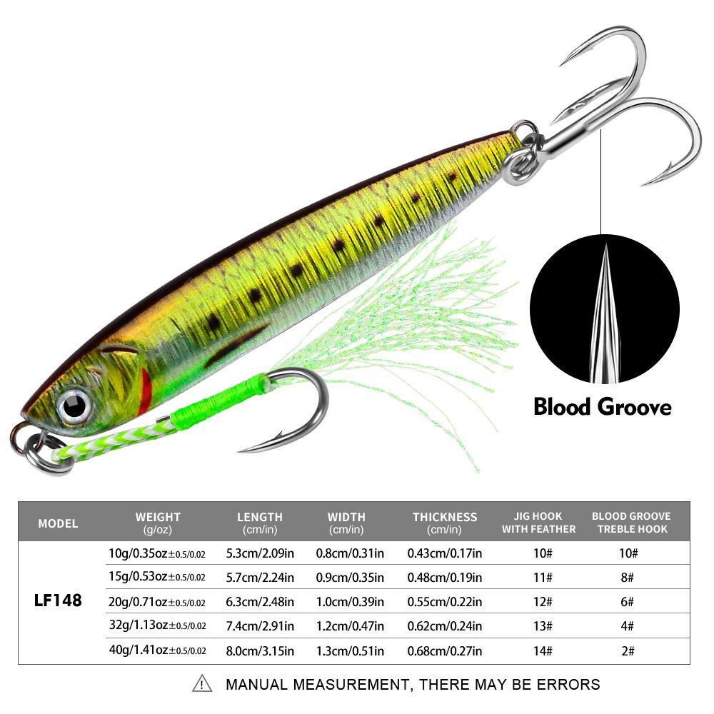 3D Printing Lure Iron Plate Simulation Lure Bait Long Throw Submerged Metal Bait 10g-40g Quick Draw Iron Plate